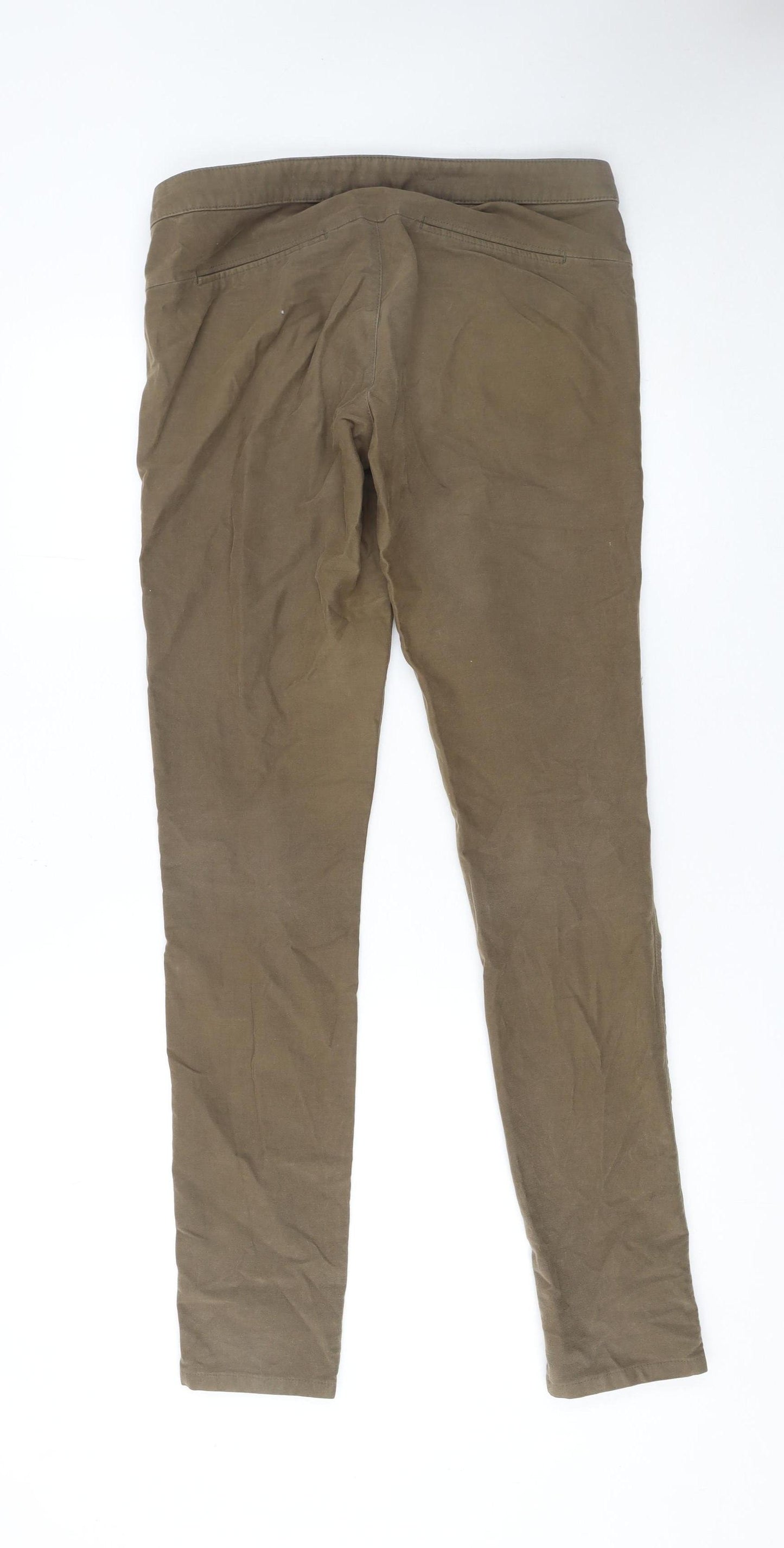 Marks and Spencer Women Brown Cotton Chino Trousers Size M