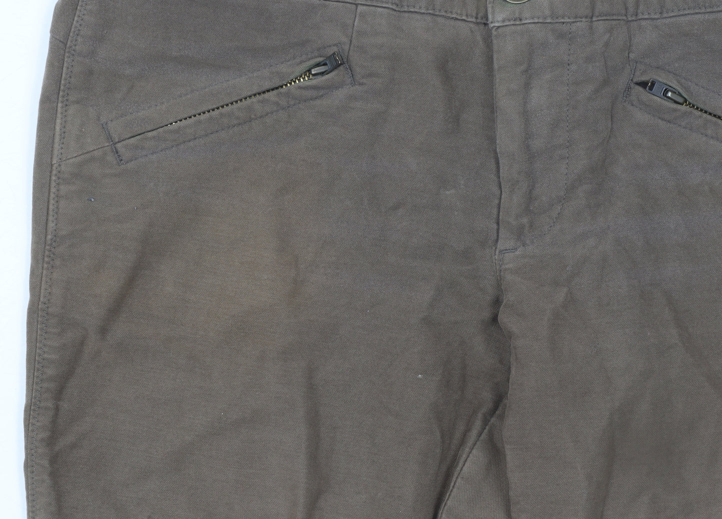 Marks and Spencer Women Brown Cotton Chino Trousers Size M