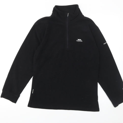 Trespass Mens Black Fleece 1/2 Zip Pullover Sweatshirt Size S