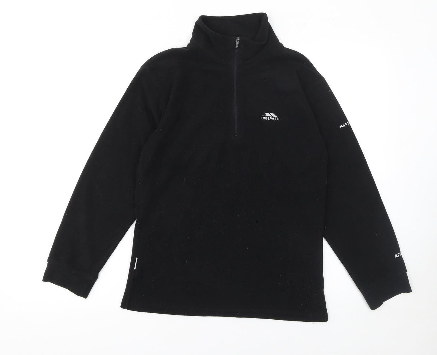Trespass Mens Black Fleece 1/2 Zip Pullover Sweatshirt Size S