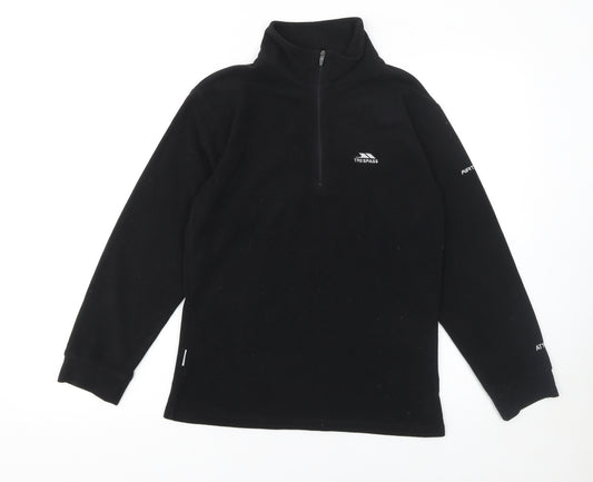 Trespass Mens Black Fleece 1/2 Zip Pullover Sweatshirt Size S