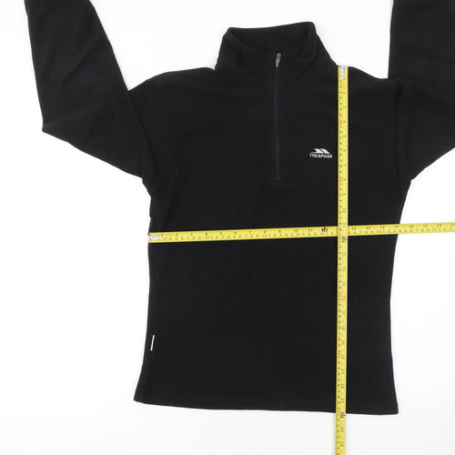 Trespass Mens Black Fleece 1/2 Zip Pullover Sweatshirt Size S