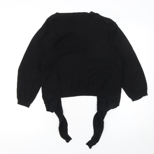 Wallis Women's Black L (UK 12) 3/4 Sleeve Open Front Cardigan