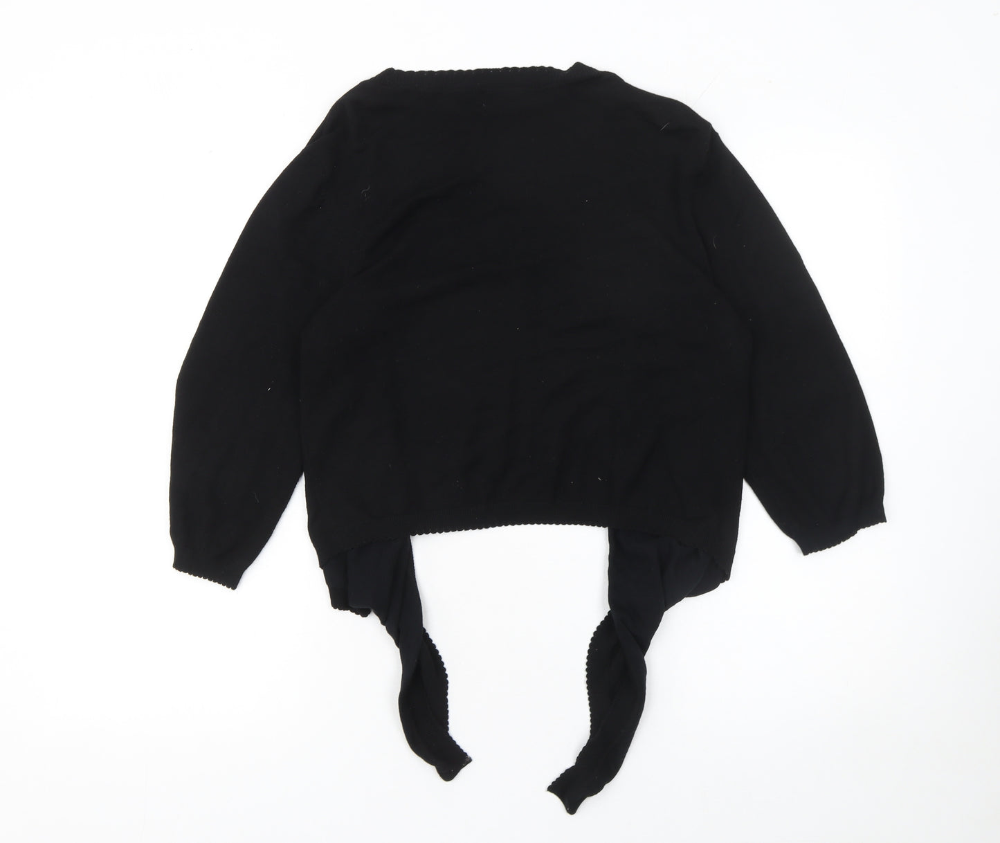 Wallis Women's Black L (UK 12) 3/4 Sleeve Open Front Cardigan