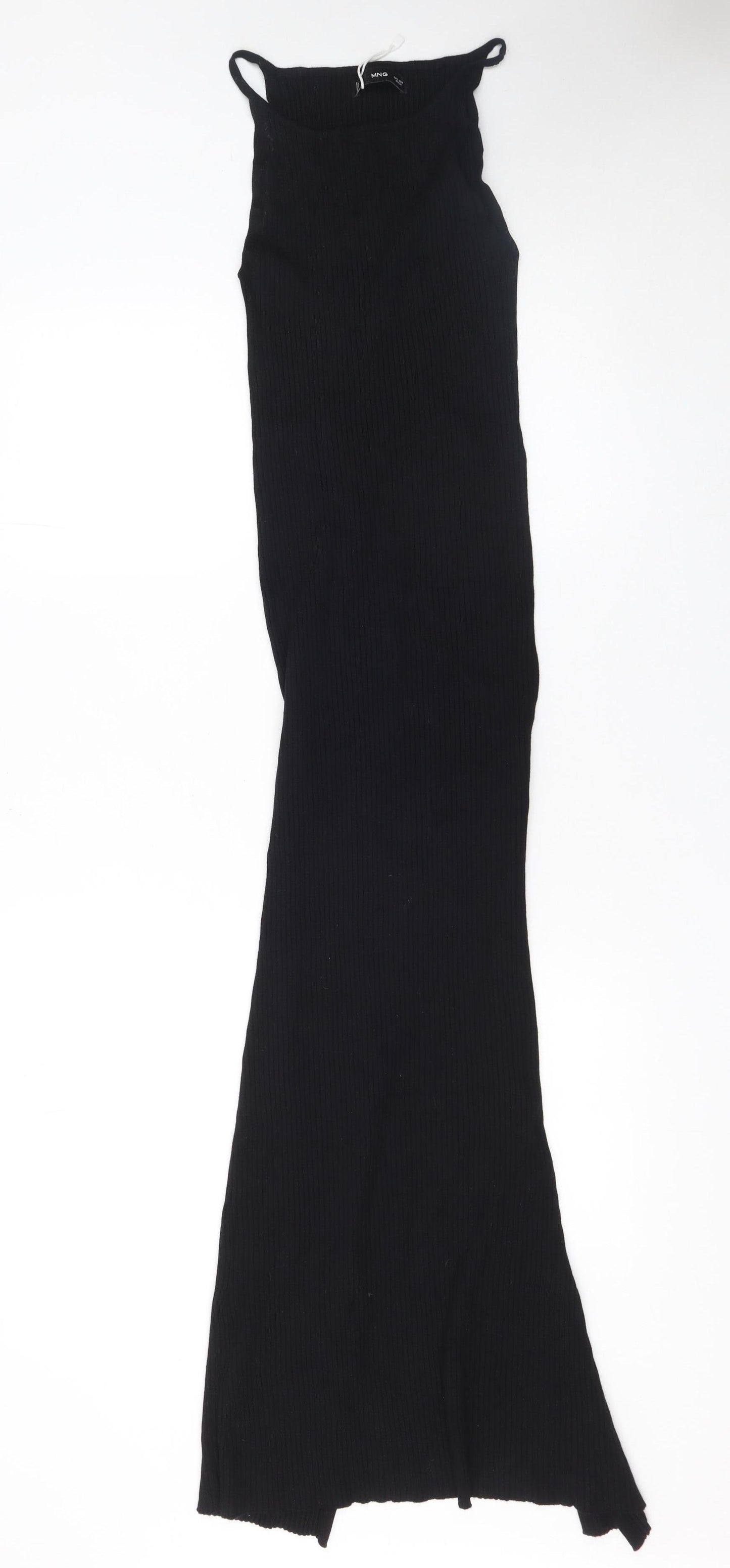 MNG Women's Black Sleeveless Bodycon Long Knit Dress Size 8