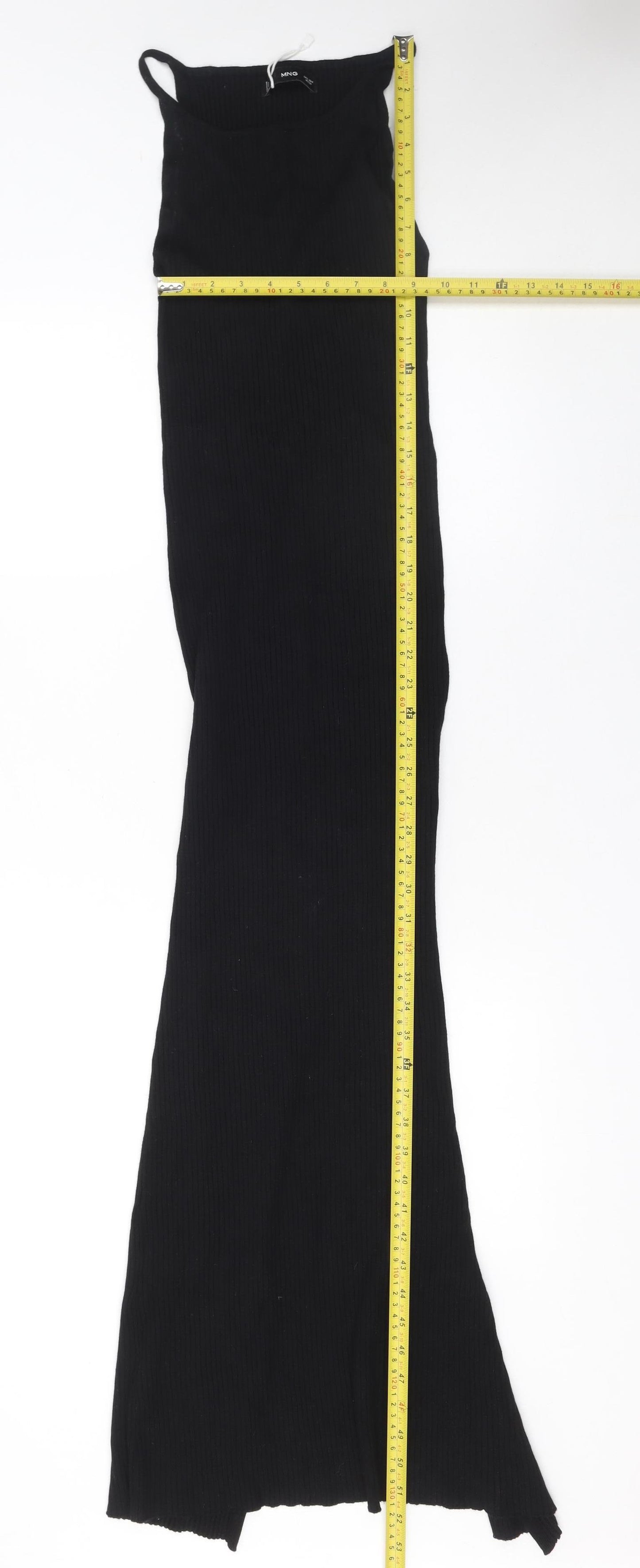 MNG Women's Black Sleeveless Bodycon Long Knit Dress Size 8
