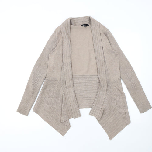 Verve Ami Women Beige Open Front Knit Cardigan Size S