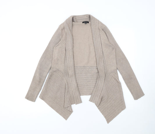 Verve Ami Women Beige Open Front Knit Cardigan Size S