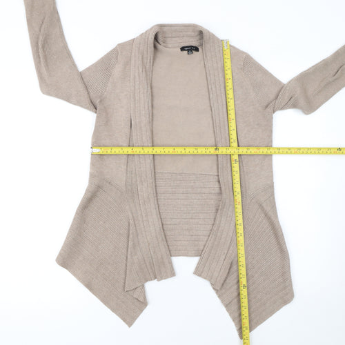 Verve Ami Women Beige Open Front Knit Cardigan Size S