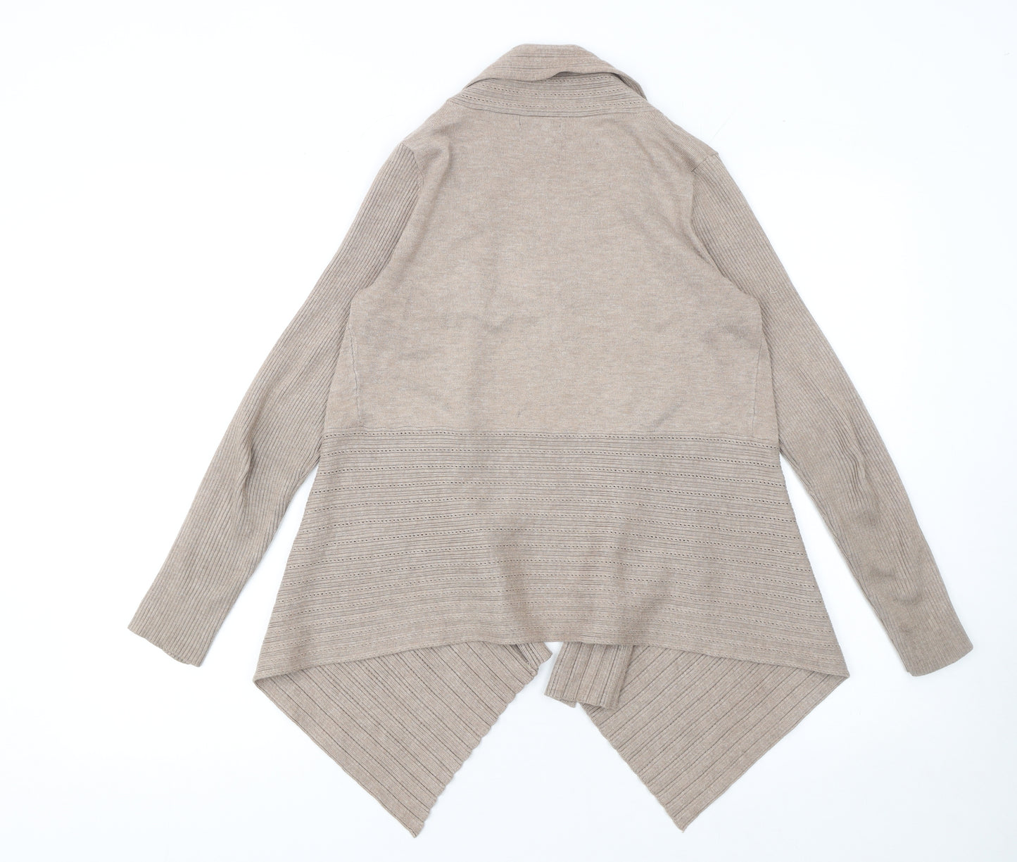 Verve Ami Women Beige Open Front Knit Cardigan Size S