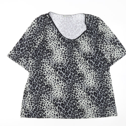 Marks and Spencer Women's Multicoloured Animal Print Short Sleeve T-Shirt Size 20