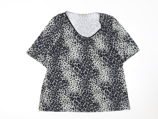 Marks and Spencer Women's Multicoloured Animal Print Short Sleeve T-Shirt Size 20