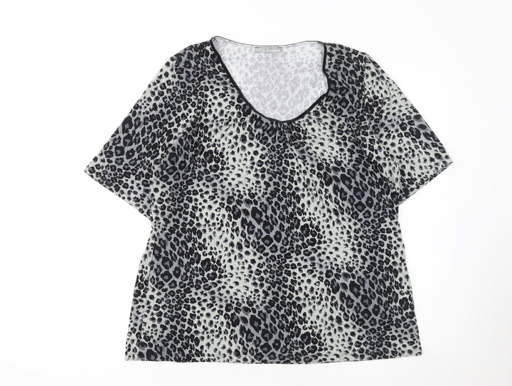 Marks and Spencer Women's Multicoloured Animal Print Short Sleeve T-Shirt Size 20