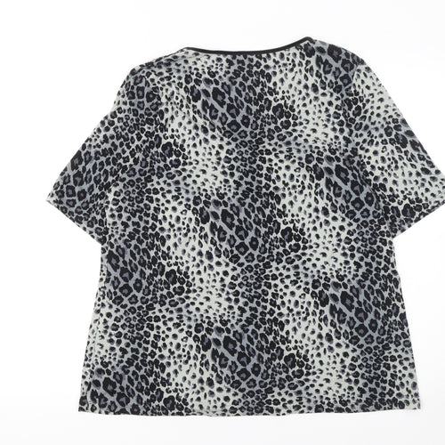Marks and Spencer Women's Multicoloured Animal Print Short Sleeve T-Shirt Size 20