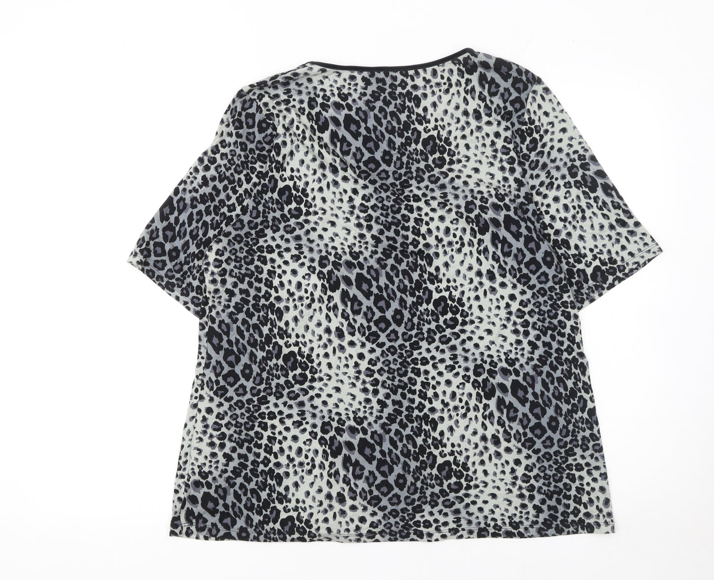 Marks and Spencer Women's Multicoloured Animal Print Short Sleeve T-Shirt Size 20