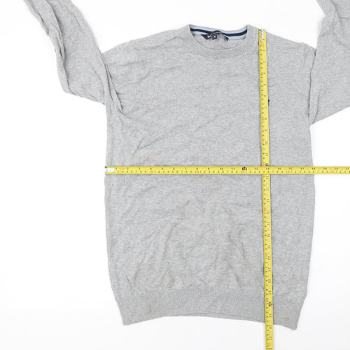 Crew Clothing Company Mens Grey Cotton Pullover Jumper Size S