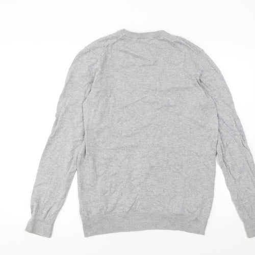 Crew Clothing Company Mens Grey Cotton Pullover Jumper Size S