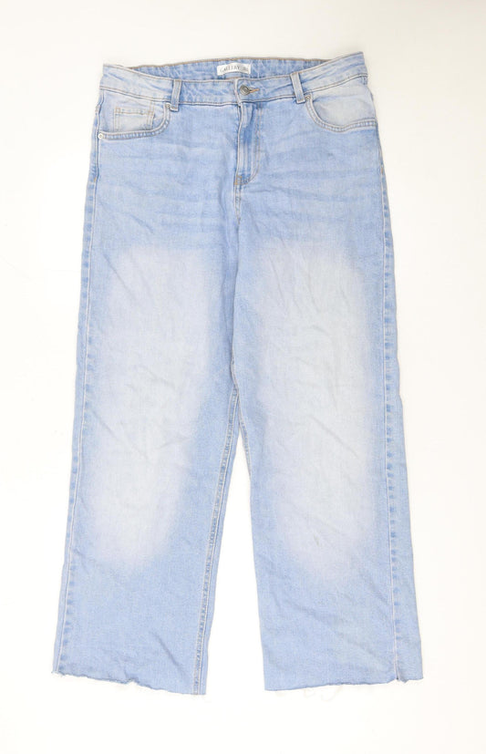 Gallery Women’s Blue Wide-Leg Denim Jeans Size 14