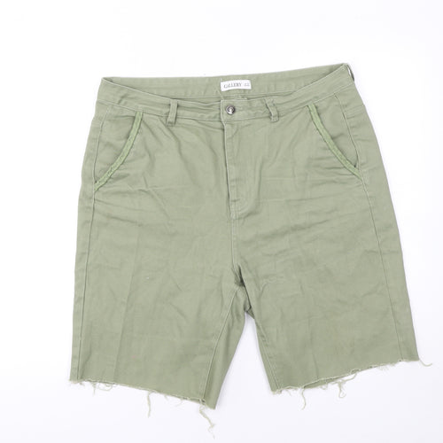 Gallery Womens Green Size 16 Cut-Off Cotton Twill Shorts