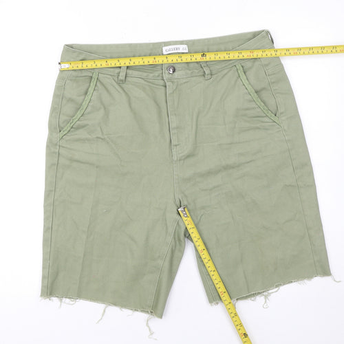 Gallery Womens Green Size 16 Cut-Off Cotton Twill Shorts