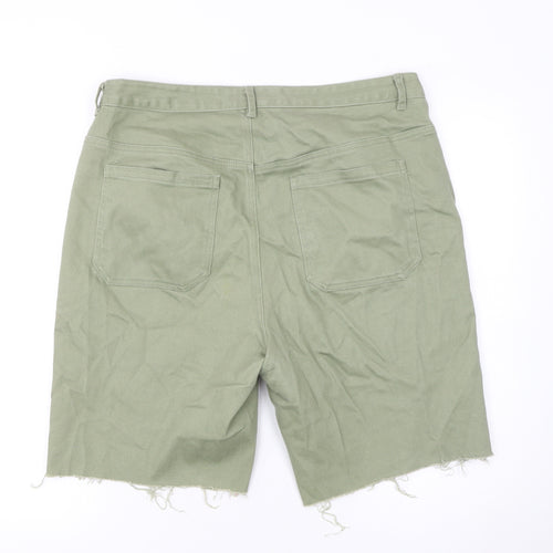 Gallery Womens Green Size 16 Cut-Off Cotton Twill Shorts