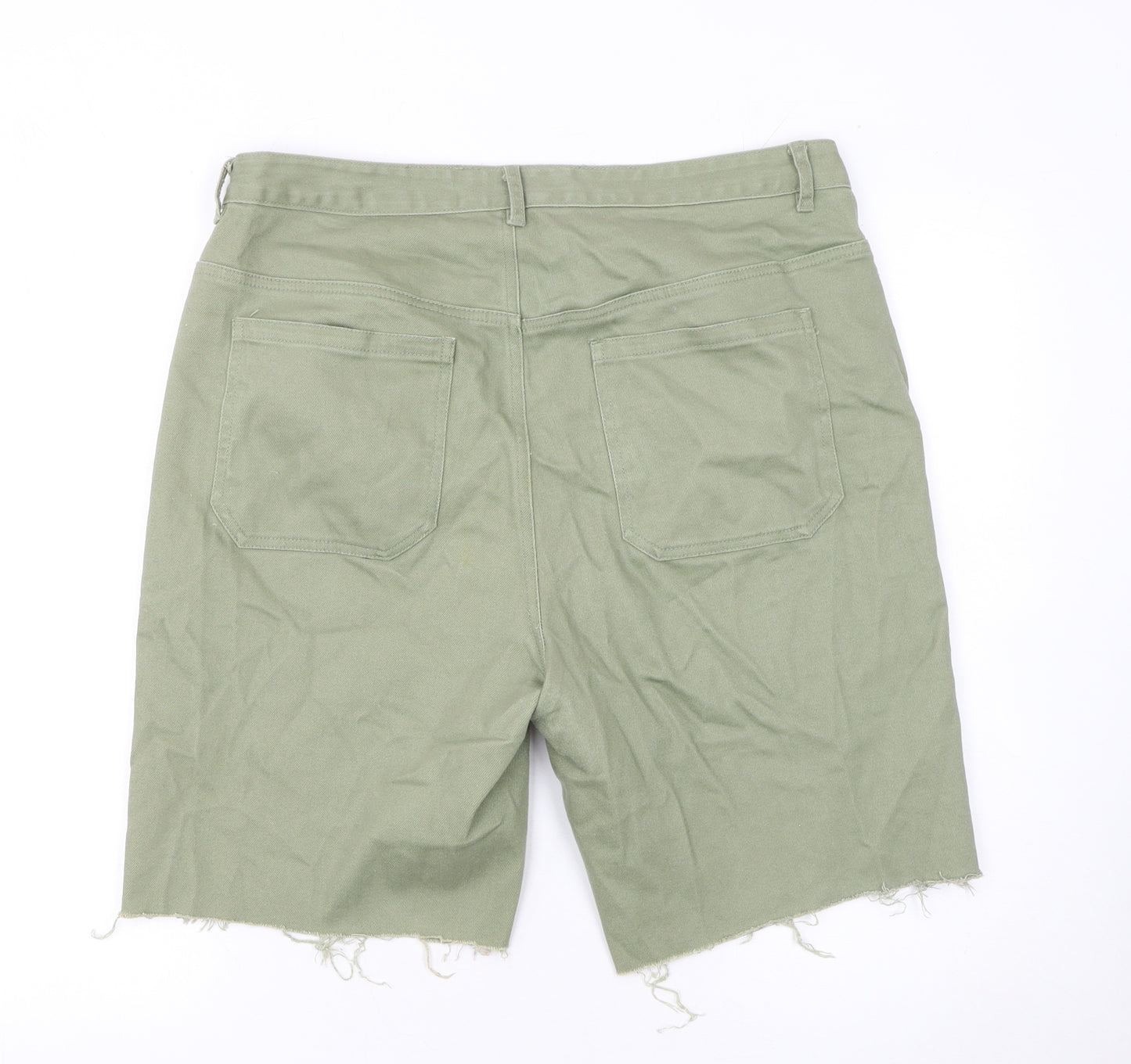 Gallery Womens Green Size 16 Cut-Off Cotton Twill Shorts