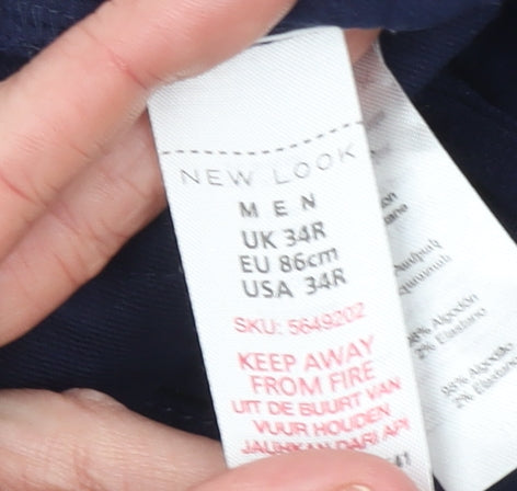 New Look Men's Blue Slim Fit Chino Shorts Size 34 Regular