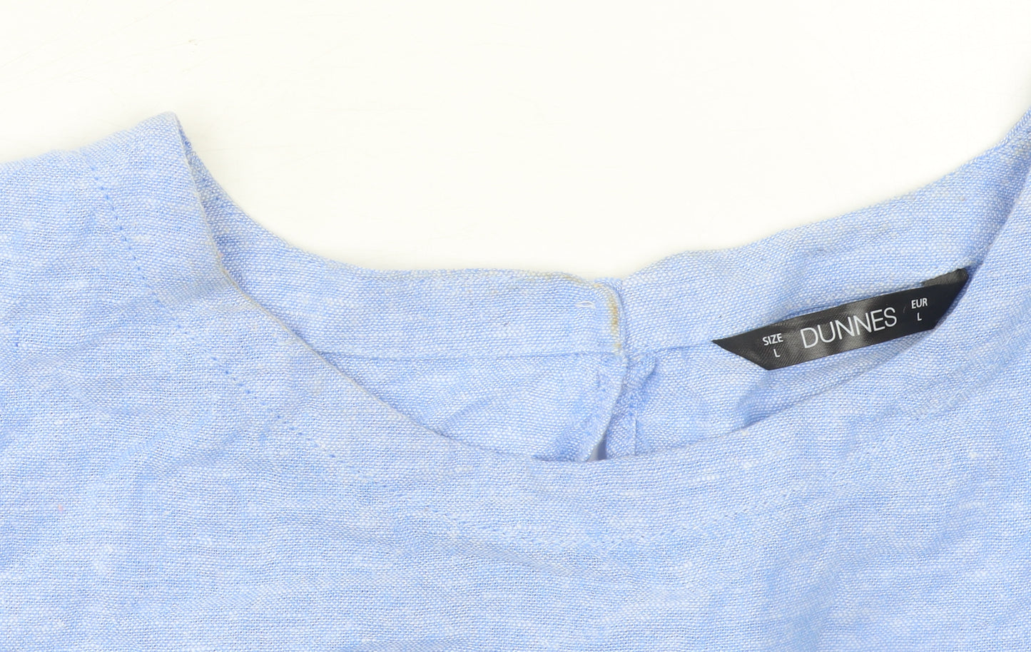 Dunnes Stores Women Blue Linen Blend Short Sleeve Blouse Size 16