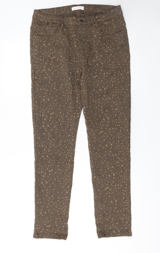 Maison Ondle Women’s Brown Animal Print Skinny Jeans Size L