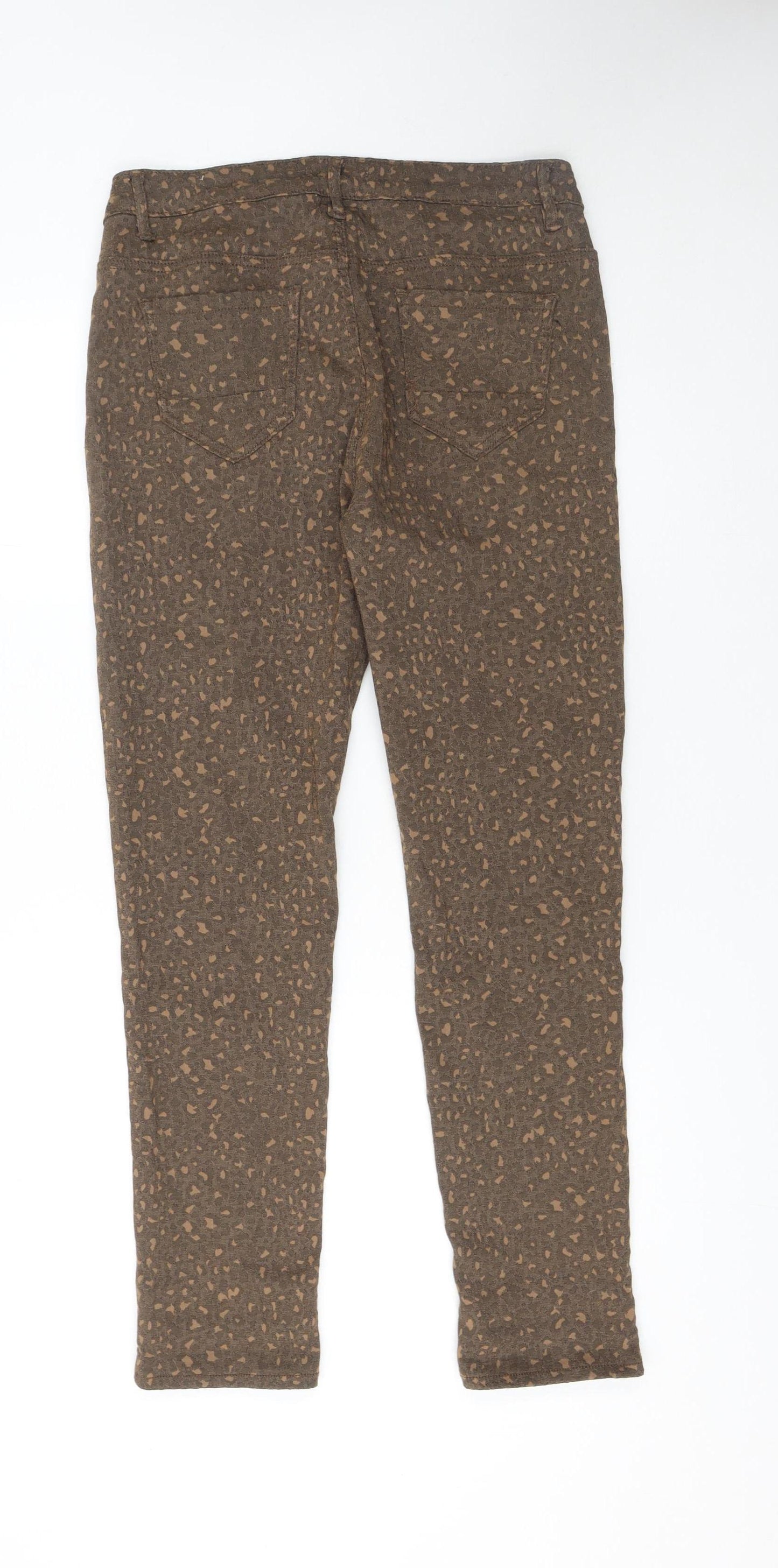 Maison Ondle Women’s Brown Animal Print Skinny Jeans Size L