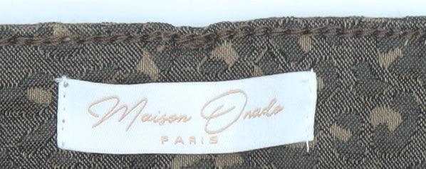 Maison Ondle Women’s Brown Animal Print Skinny Jeans Size L
