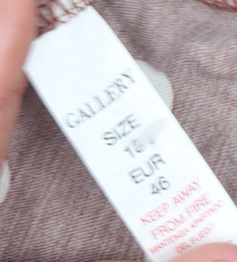 Gallery Women’s Brown Polka Dot Sleeveless Blouse Size 16