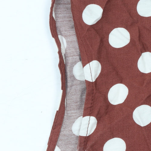 Gallery Women’s Brown Polka Dot Sleeveless Blouse Size 16