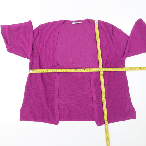 Tu Women’s Purple Knit Open Cardigan Size 12 3/4 Sleeve Lightweight