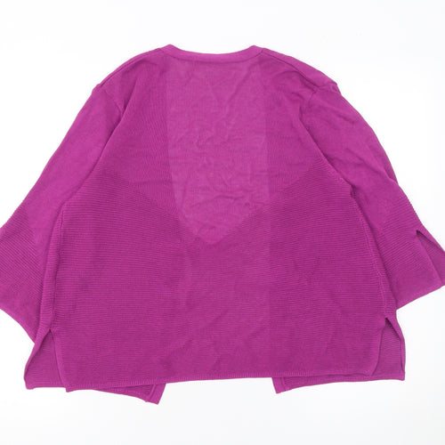 Tu Women’s Purple Knit Open Cardigan Size 12 3/4 Sleeve Lightweight
