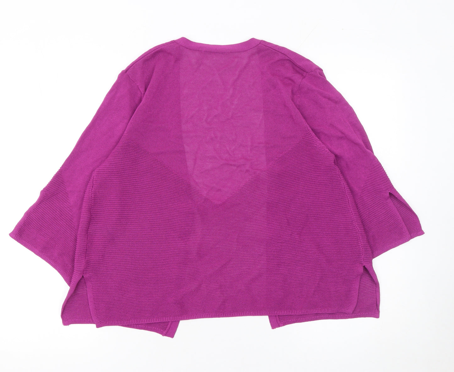 Tu Women’s Purple Knit Open Cardigan Size 12 3/4 Sleeve Lightweight