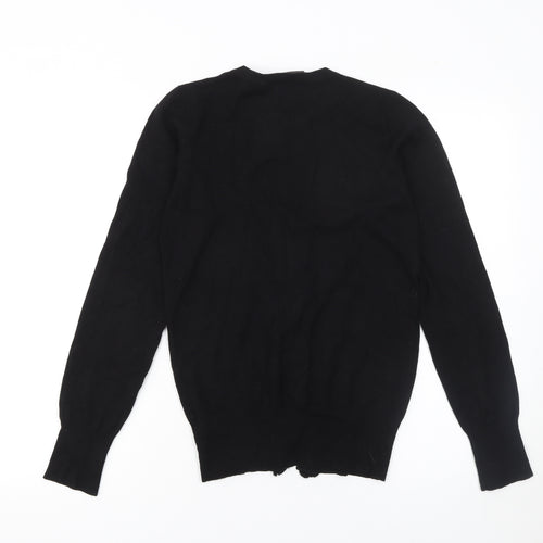Next Women’s Black Ruffle Knit Cardigan Size 8 Long Sleeve