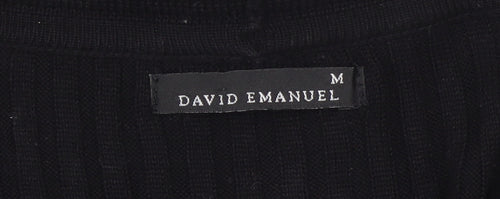 David Emanuel Women’s Black Knit Open Long Sleeve Cardigan M