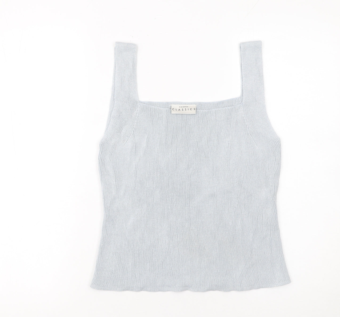 Modern Classics Women's Blue Knit Sleeveless Square Neck Tank Top Size 18