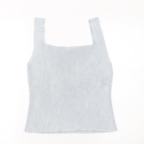Modern Classics Women's Blue Knit Sleeveless Square Neck Tank Top Size 18