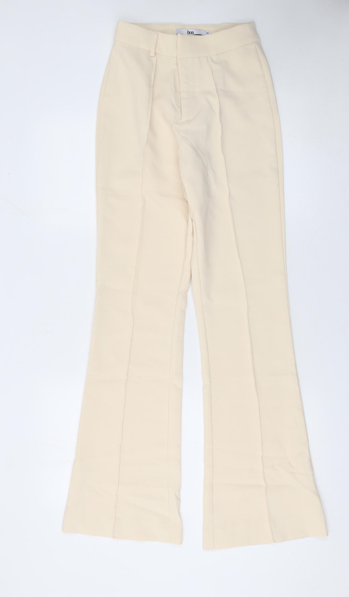 Boa Women’s Beige XS Flared High Waist Dress Trousers