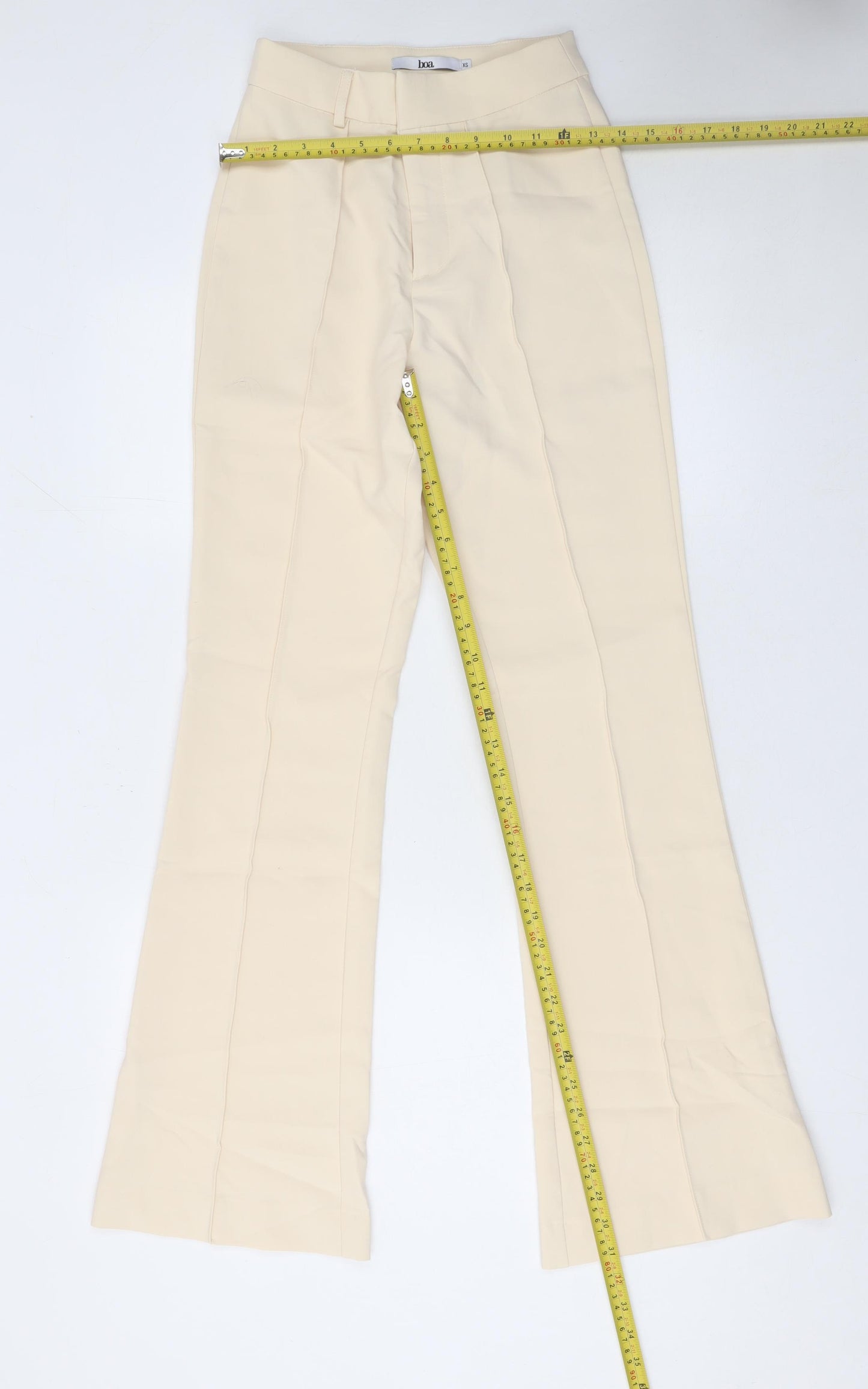 Boa Women’s Beige XS Flared High Waist Dress Trousers