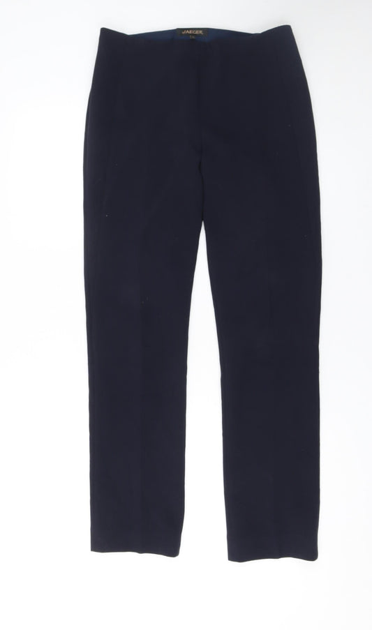 Jaeger Womens Navy Blue Straight Leg Dress Trousers UK 10