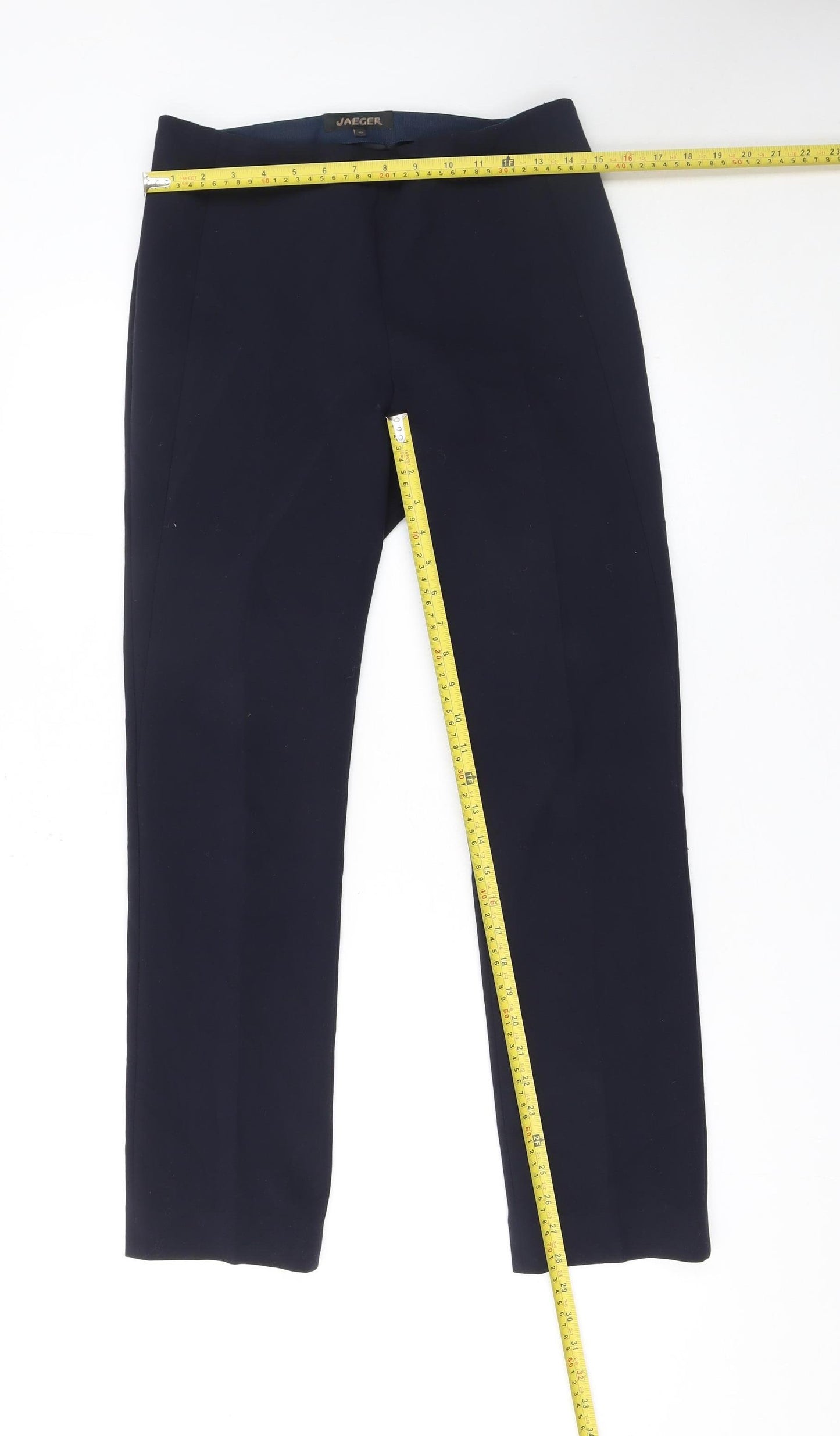 Jaeger Womens Navy Blue Straight Leg Dress Trousers UK 10