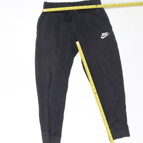 Nike Boys Black Jogger Trousers L (146-156cm) Cotton Blend Standard Fit