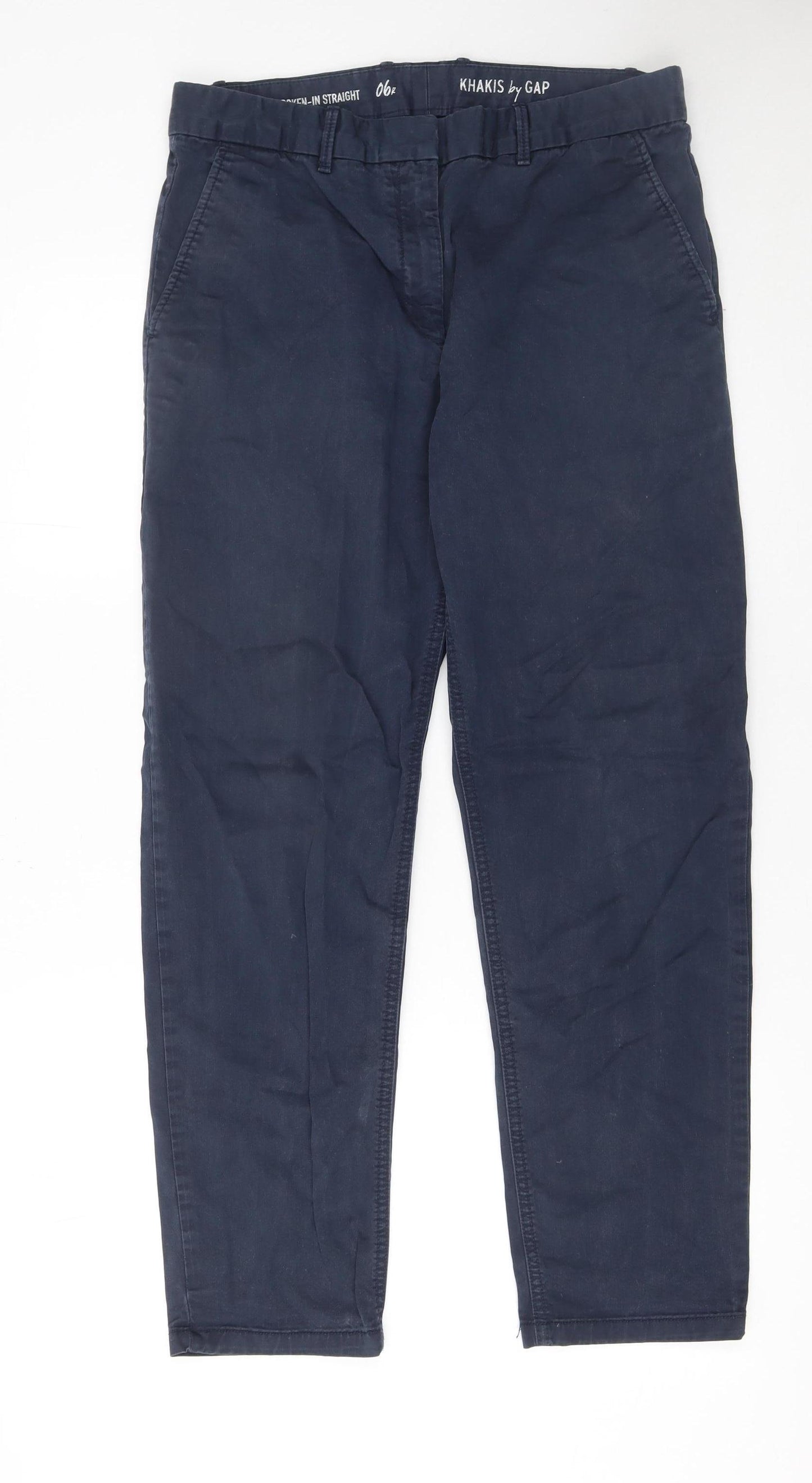 GAP Women’s Navy Blue Cotton Khakis Straight Trousers Size 6R
