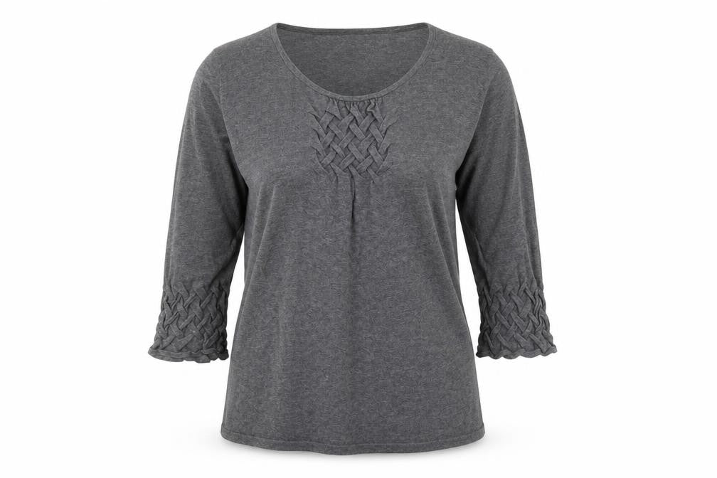 Marks and Spencer Women’s Grey 100% Cotton 3/4 Sleeve Pullover Jumper Size 14