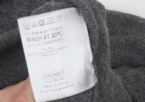 Marks and Spencer Women’s Grey 100% Cotton 3/4 Sleeve Pullover Jumper Size 14