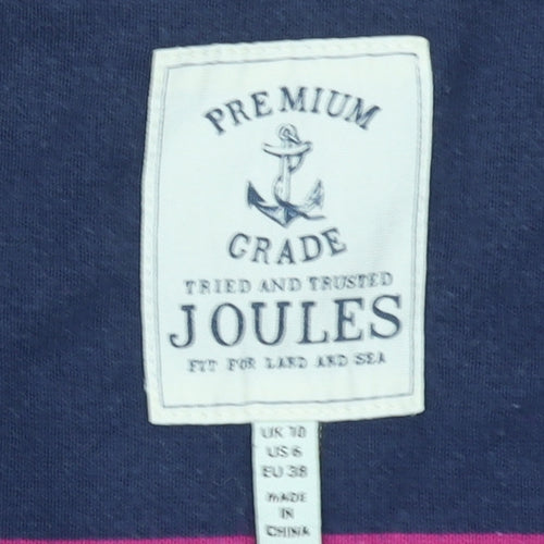 Joules Womens Navy Pink Striped Long Sleeve Cotton Top Size 10