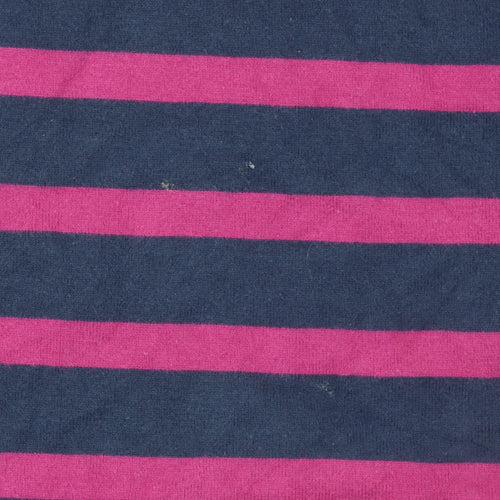 Joules Womens Navy Pink Striped Long Sleeve Cotton Top Size 10